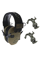 Активні оригінальні захисні навушники для стрільби Walker's Razor Slim Electronic Muff 23 дБ олива + кріплення
