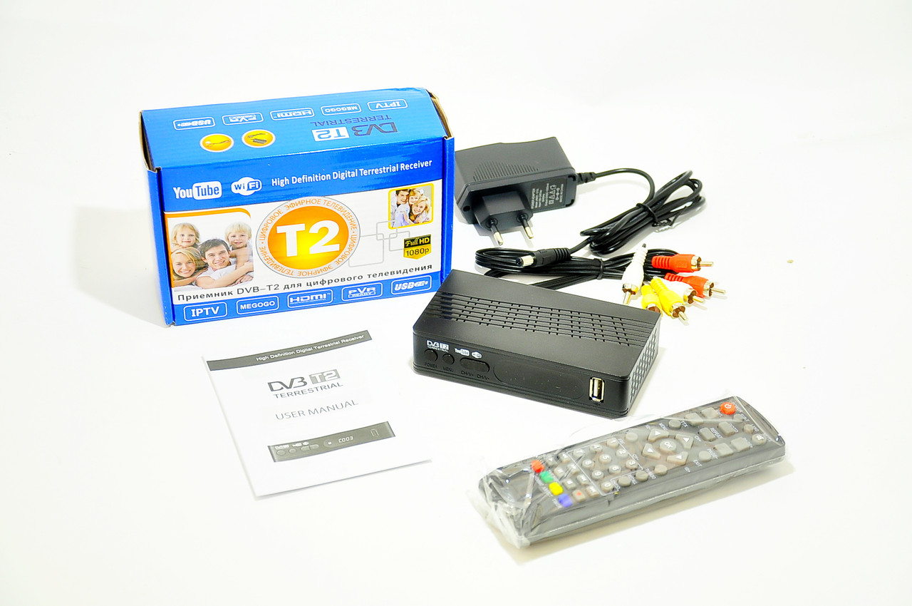 ТВ тюнер ресивер DVB-T2 MEGOGO з LCD