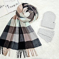Комплект жіночий зимовий ангора з вовною (шапка+шарф+рукавички) ODYSSEY 57-59 см різнокольоровий 12531 - 8025 - 4001