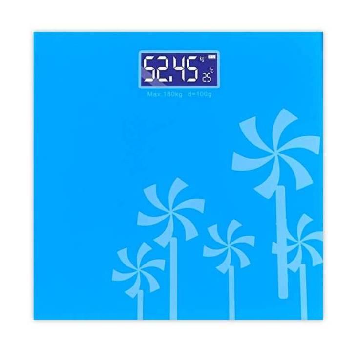 Електронні ваги з термометром до 180 кг Domotec MS-1604 Blue