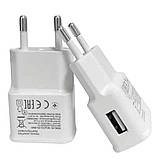 Зарядний пристрій адаптер USB EK-8680 White, фото 3