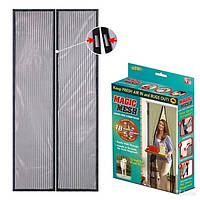 Антимоскитная сетка на магнитах Magic Mesh 210х100 см москитная штора на дверь, штора самозакрывающаяся