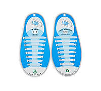 Силіконові шнурки для взуття Coolnice White 16 шт в комплекті