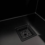 Кухонна мийка Platinum Handmade 5050 PVD чорна з підставкою для ножів 3.0/1.0, фото 3