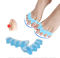 Силіконовий міжпальцевий коректор роздільник пальців Hallux Valgus Blue