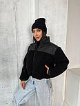 Стильна куртка-пуффер з еко-хутра, фото 9