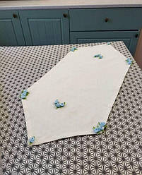 Серветка на стіл доріжка блакитні троянди 30*60 см