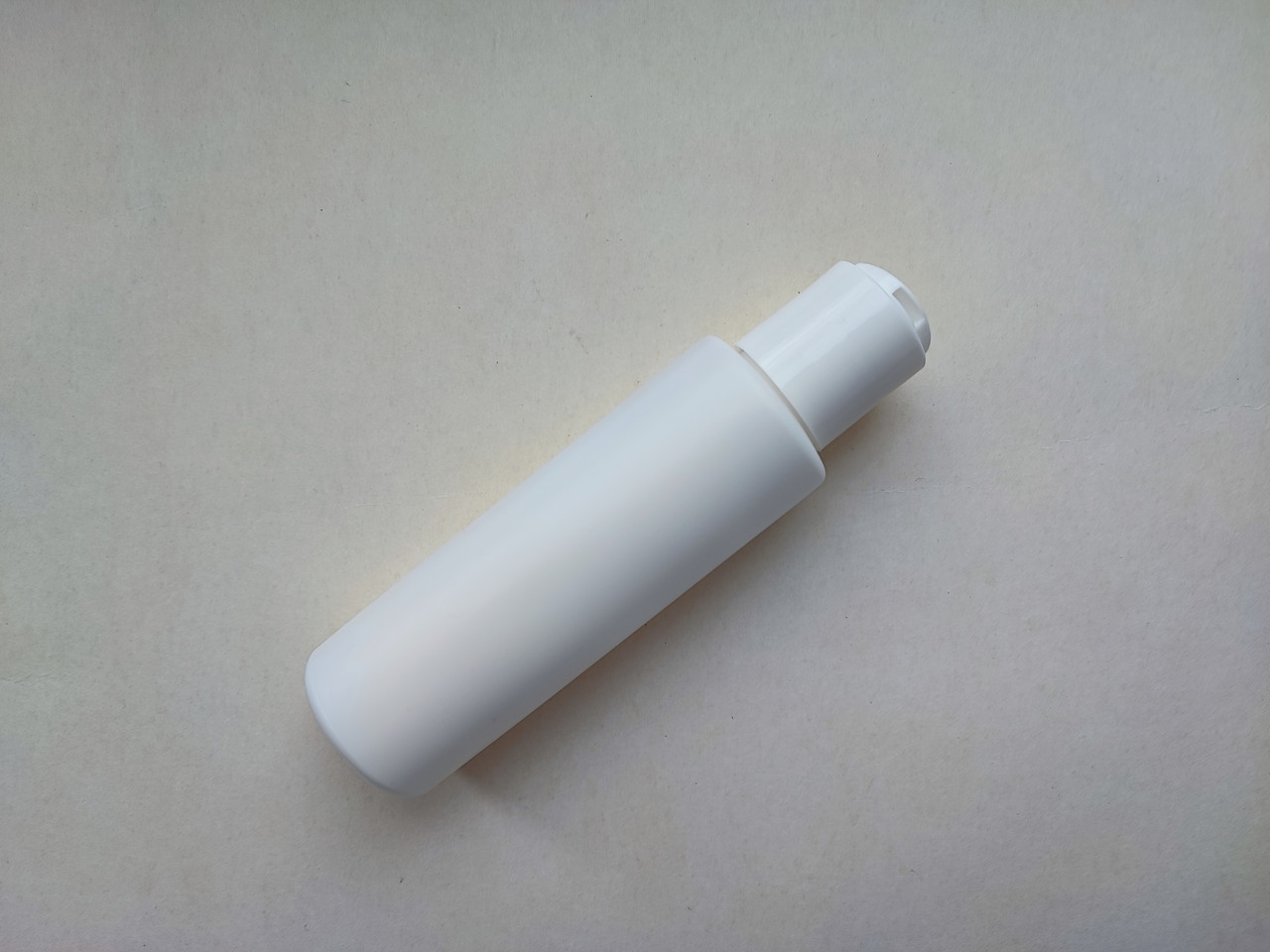 100мл/24мм Циліндр білий Поліетилен HDPE з кришкою білою диск-топ 24/410, флакон пластиковий, пластмасовий