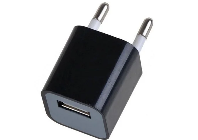 Адаптер кубик 1 USB 1A Black, фото 1