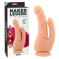 Подвійний фалоімітатор - Naked Legend Stripper 8.5" Flesh