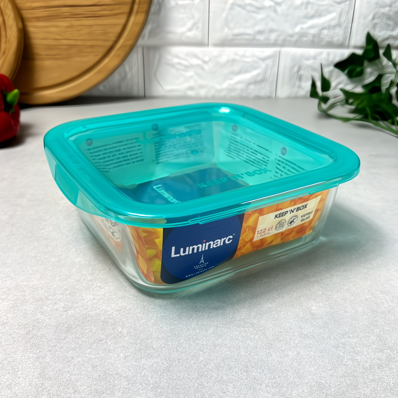 Контейнер для їжі квадратний Luminarc Keep'n'box 1220 мл лазур (P5520)