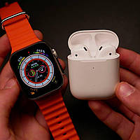 Smart Watch 8 Ultra + AirPods Pro 2 (без шумоподавления) Мужские часы Фитнес часы Наушники для айфона