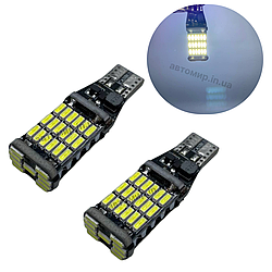 Світлодіодна лампа з цоколем T15 W16W 12V-24V білий 2шт 45 SMD