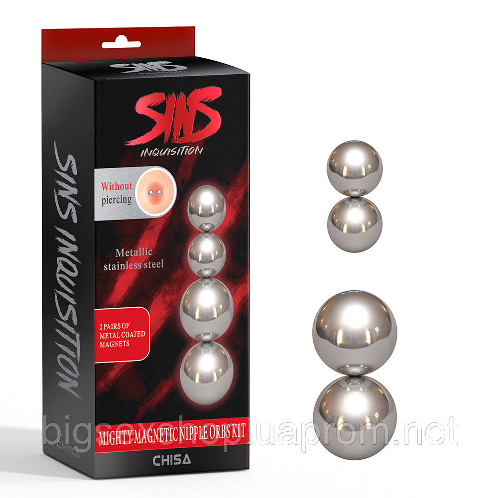 Затискачі для сосків - Sins Inquisition Mighty Magnetic Nipple Orbs Kit