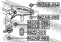 Отбойники заднего амортизатора. Мазда 6 02-08, FEBEST (MZD001)