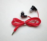 Вакуумні навушники червоні (плоский кабель)