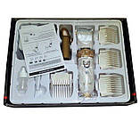 Професійна акумуляторна машинка для стрижки Geemy Gm-6001, white, фото 3