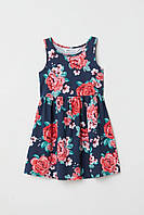 Детский сарафан платье H&M (розы) Sleeveless jersey dress 8-10 лет