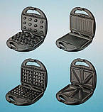 4 в 1 Гриль, бутербродниця, вафельниця, ліщина Domotec Ms 7704, 1000 Вт, фото 4