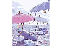 Набор для росписи по номерам (картинки по номерам) Зонты на пляже 40х50см GS1232 ТМ STRATEG FG