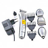 Акумуляторна машинка для стрижки Gemei Gm-580, 7 в 1 (набір для стрижки волосся та бороди), фото 2