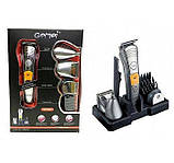 Акумуляторна машинка для стрижки Gemei Gm-580, 7 в 1 (набір для стрижки волосся та бороди), фото 3