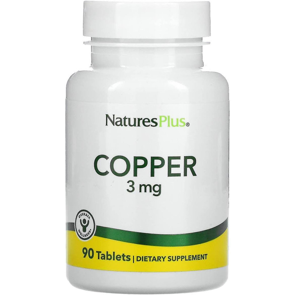 NaturesPlus copper 3mg мідь 3 мг 90 таблеток BX159, фото 1