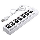 USB HUB з переключателями 7 портів Digital Hub White, фото 2