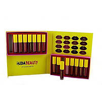 Набір матових помад huda beauty lip gloss matte 16 відтінків