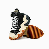 Женские стильные очень легкие демисезонные кроссовки Converse , черные с бежевым качественные 36