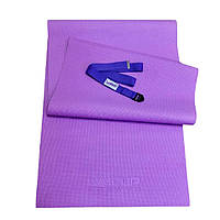 Комплект коврик и ремень для йоги YOGA MAT + BELT LiveUp LS3231-04v-Combo 173 x 61 x 0.4 см, Time Toys