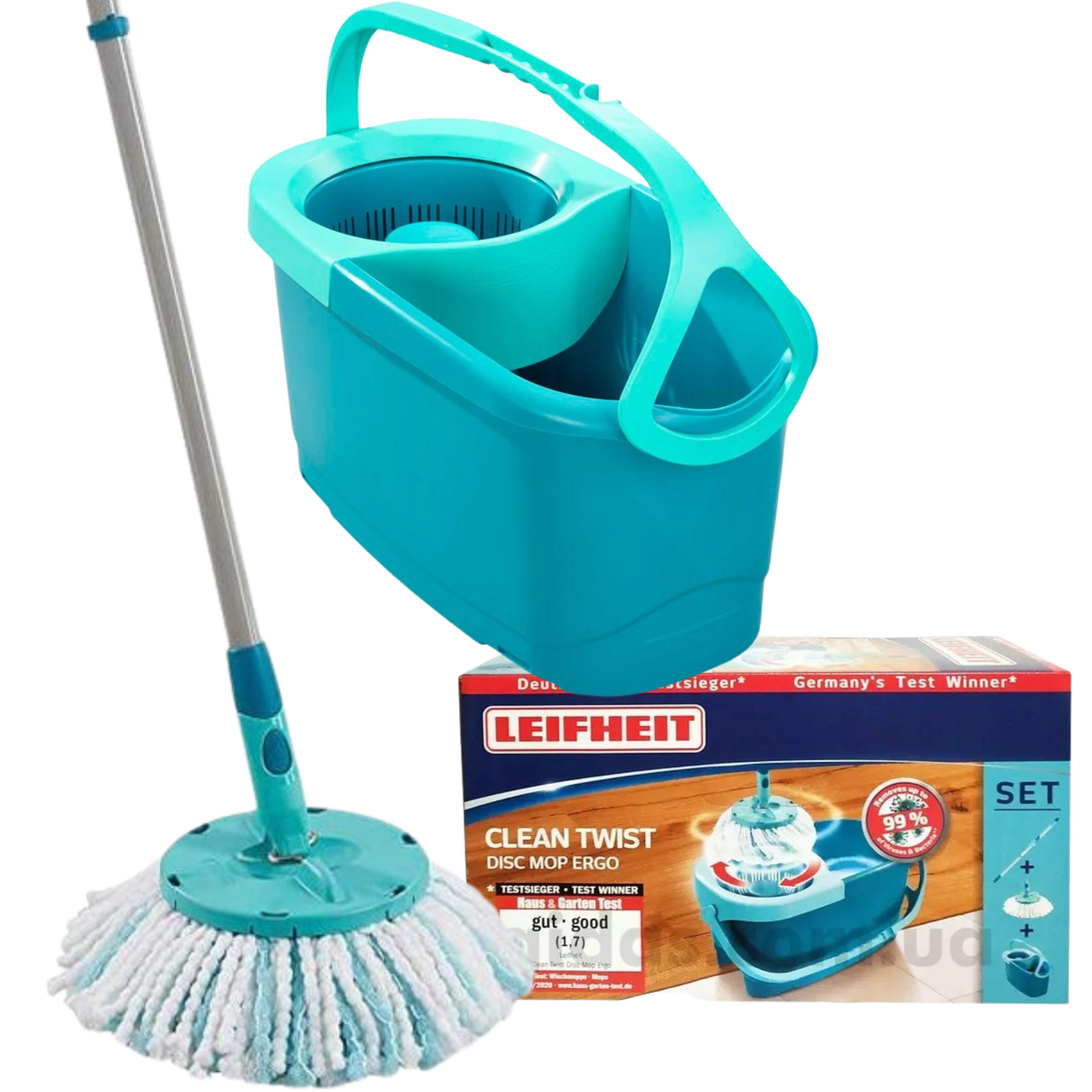Комплект швабра и ведро с самоотжимом LEIFHEIT Clean Twist Disc Mop ...