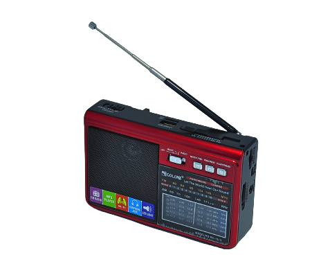 Радіоприймач з USB та LED ліхтарем GOLON RX-1313 Red