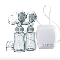 Электрический молокоотсос портативный двойной для груди с массажным эффектом автоматический для мам