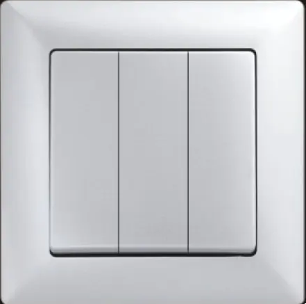 Выключатель трехклавишный Gunsan Visage серебро (ID#2091745727), цена ...