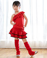 Гетры танцевальные детские в рубчик красные One Size