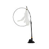 Інтерактивна іграшка для котів з пером та дзвіночком на присосці Cat Stick Sucker White, фото 3