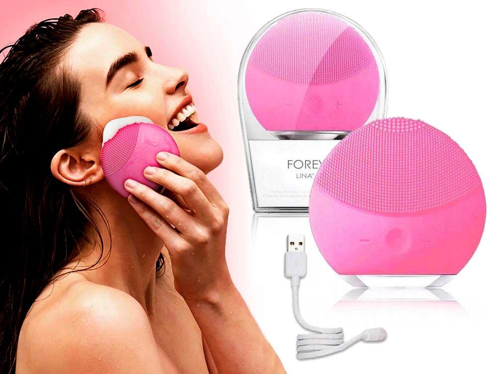 Силіконова щітка-масажер для очищення обличчя Forever Lina Mini 2, фото 1