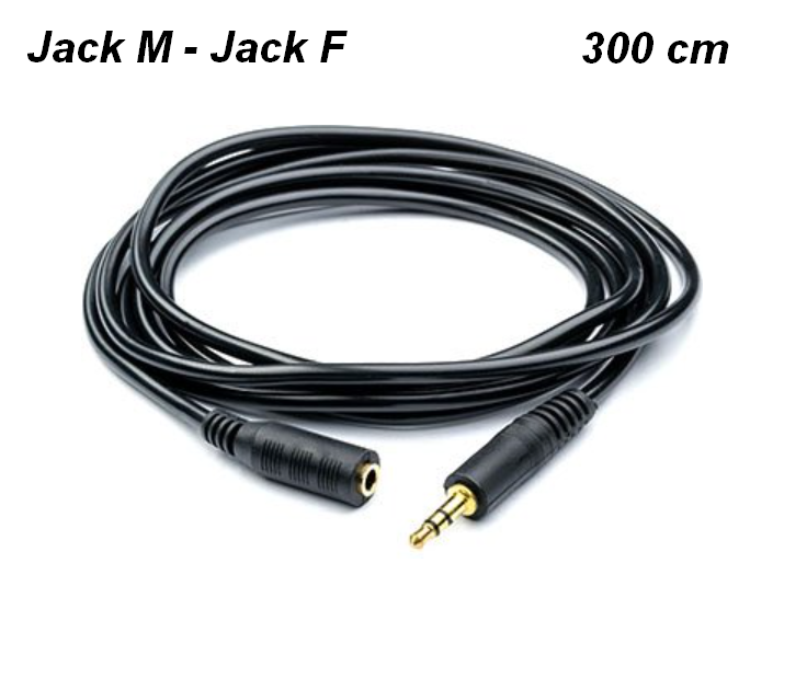Кабель-подовжувач 3.5 мм mini Jack M - Jack F 300 см Black