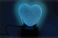 3D світильник нічник з пультом Creative Heart