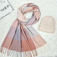 Комплект жіночий зимовий ангоровий на флісі (шапка+шарф) ODYSSEY 55-58 см різнокольоровий 12876 - 1285