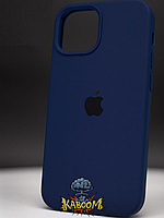 Чехол с закрытым низом на Айфон 14 Плюс Темно - Синий / Silicone Case для iPhone 14 Plus Blue Cobalt