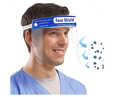 Прозора захисна маска щит FACE SHIELD защитная маска на все лицо