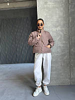 Жіноча куртка осінь зима з кишенями стильна без капюшона трендова чорний білий мокко фісташка