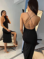 Жіноча сукня стильна модна підкреслює фігуру з відкритою спиною з розрізами без плечей