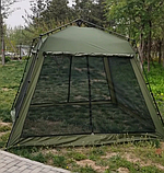 Альтанка намет автоматичний Shark 300x300x230см з посиленою москітною сіткою (зелена, хакі), фото 9