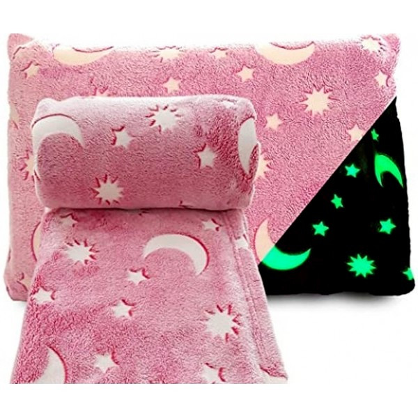 Плед, що світиться в темряві Magic Blanket Star 150х100см Rose