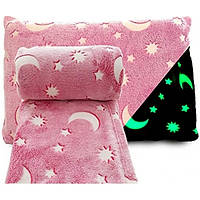 Плед, що світиться в темряві Magic Blanket Star 150х100см Rose
