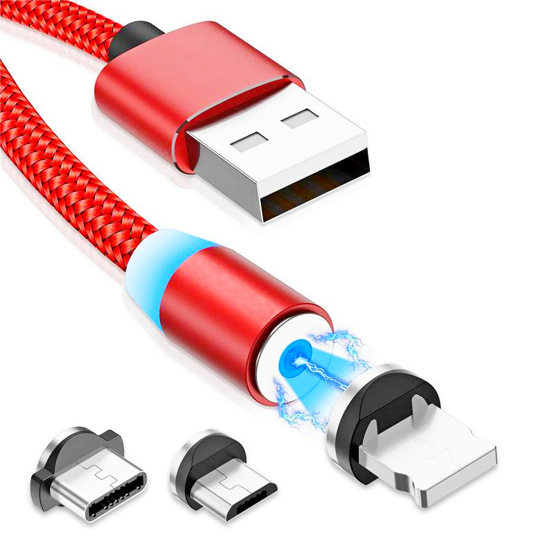 Магнітний кабель 3в1 Lighting + Micro + Type C Магнитный кабель, фото 1