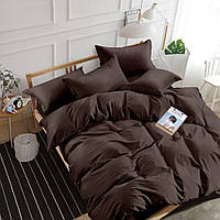 Комплект постельного белья Stripe Chocolate сатин-страйп шоколадный евро двухспальный